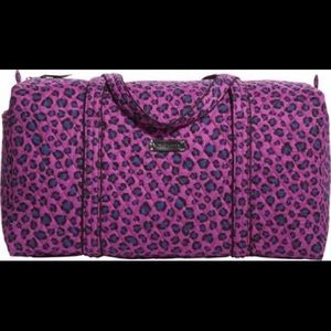 Vera Bradley large purple leopard duffle bag